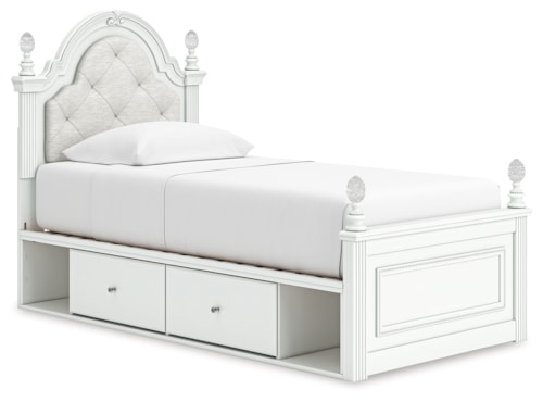 Twin Upholstered Panel Bed With Storage