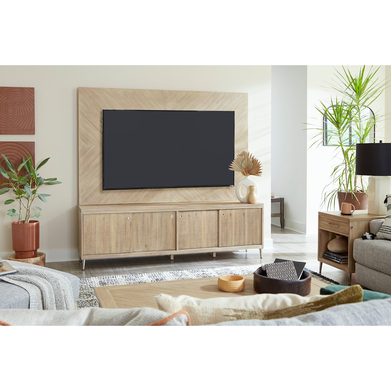 Aspenhome Maddox TV Console Table with Backer Panel