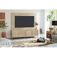 Transitional TV Console Table with Backer Panel