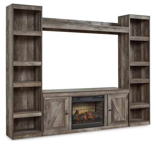 4-Piece Entertainment Center With Electric Fireplace