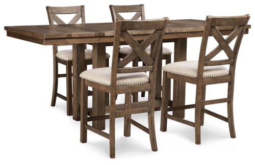 Moriville Counter Height Dining Table And 4 Barstools