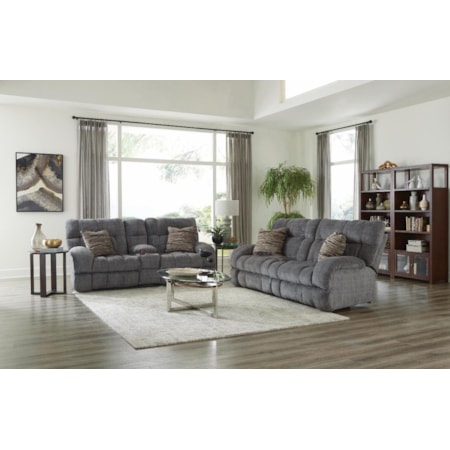 Lay Flat Reclining Console Loveseat