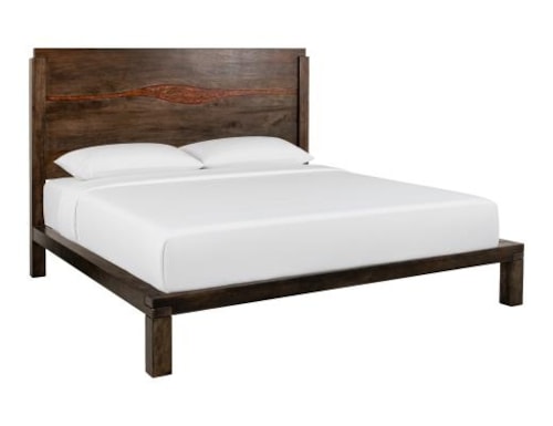 Contemporary Queen Panel Bed with Epoxy Accent