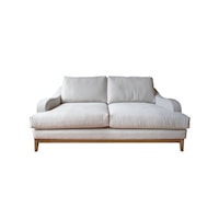 Transitional Loveseat with Beige Fabric