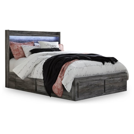 Queen Panel Bed With 6 Storage Drawers