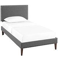 Twin Fabric Platform Bed with Squared Tapered Legs