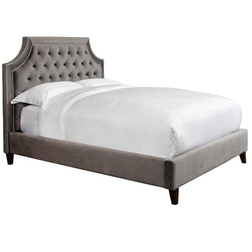 Traditional Upholstered Queen Bed with Button Tufting
