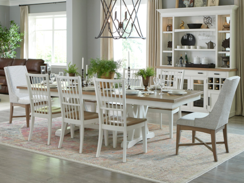 Farmhouse 9-Piece Trestle Dining Set