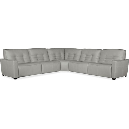 Leather Power Motion Sectional w/ 3 Re