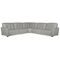 Contemporary 5-Piece Power Reclining Sectional with 3 Recliners