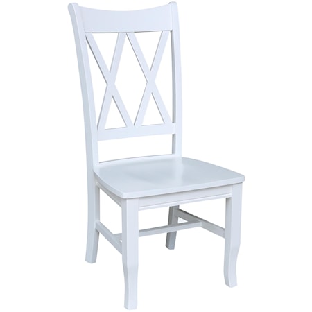 Farmhouse Dbl X Back Chair (Built) in Pure White