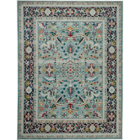 7'10" x 9'10" Teal/Multicolor Rectangle Rug