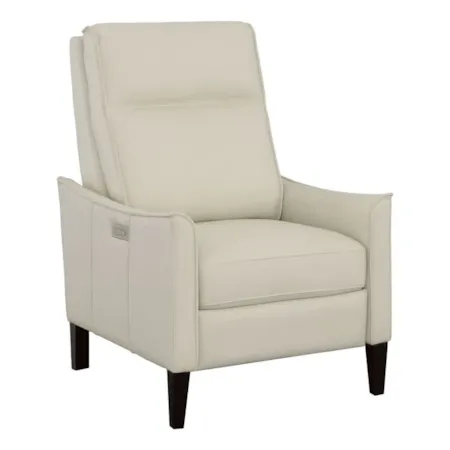 Leather Power Recliner w/Flanged Detail