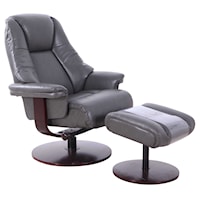 Transitional Recliner and Ottoman with Memory Foam Seating