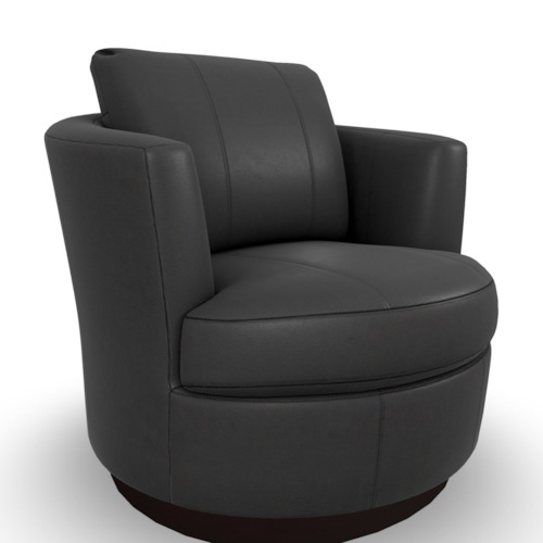 Mid-Century Modern Swivel Barrel Chair