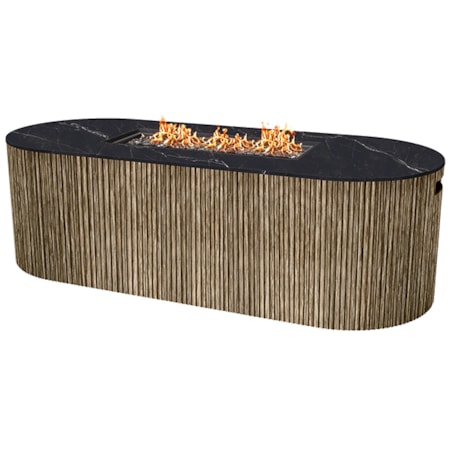 Ovate Sintered Stone-Top Fire Pit Table
