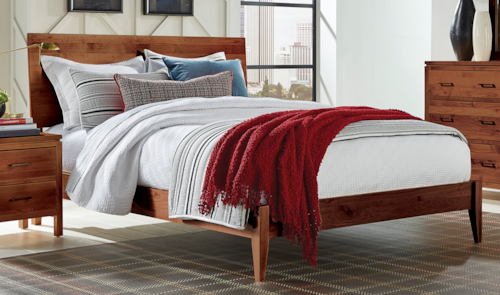 King Modern Platform Solid Wood Bed