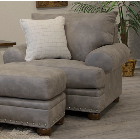 Transitional Chair with Nailhead Trim