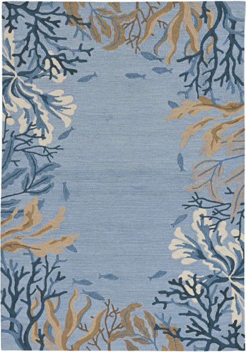 7'6" x 9'6" Blue Rectangle Rug