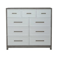 Modern Farmhouse 9-Drawer Chesser with Felt-Lined Drawers