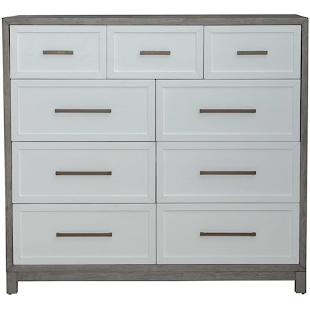 Modern Farmhouse 9-Drawer Chesser with Felt-Lined Drawers