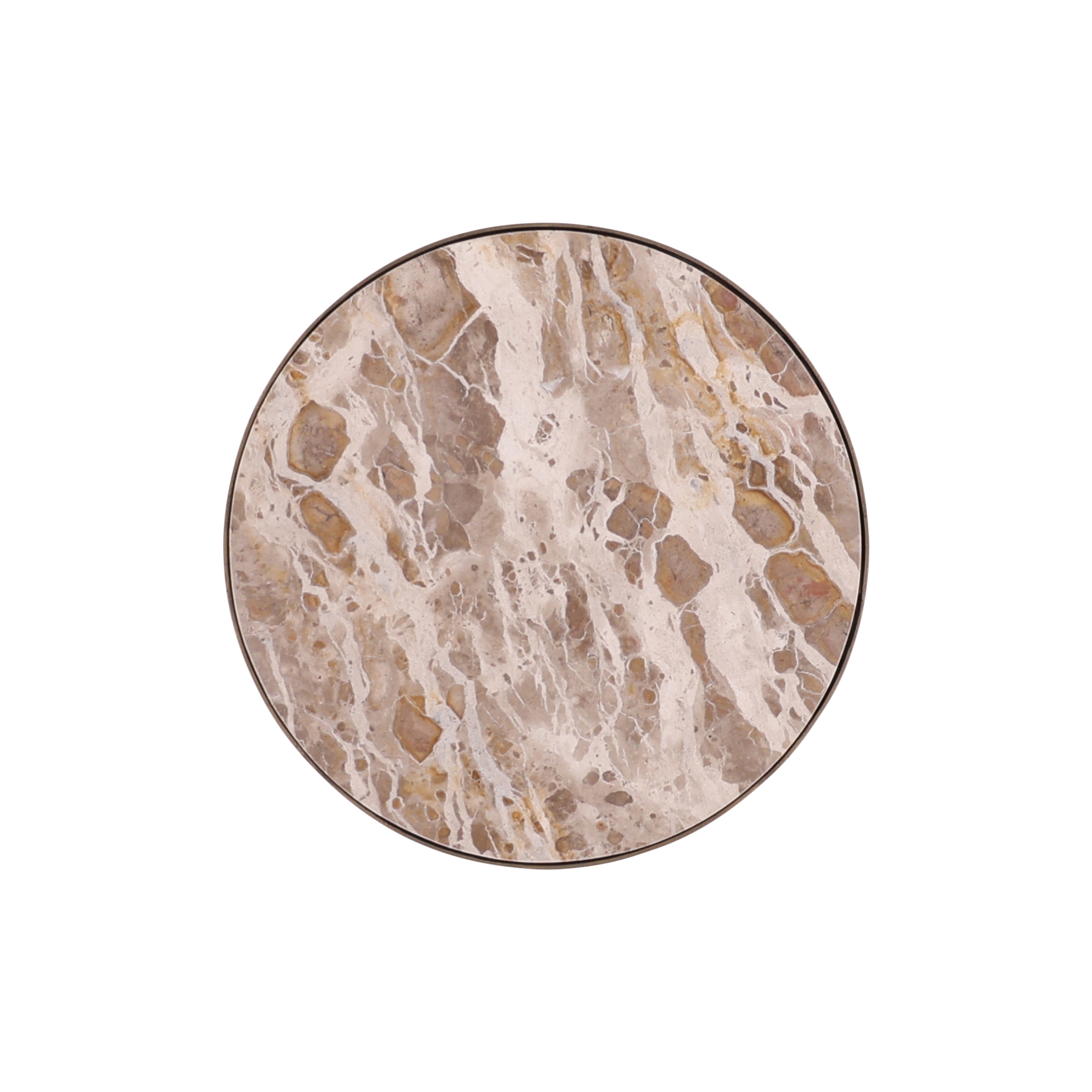 Round End Table with Marble Top