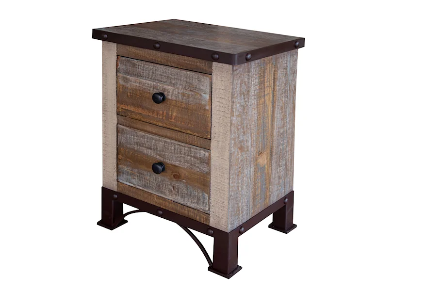 Antique Multicolor Nightstand by International Furniture Direct at VanDrie Home Furnishings