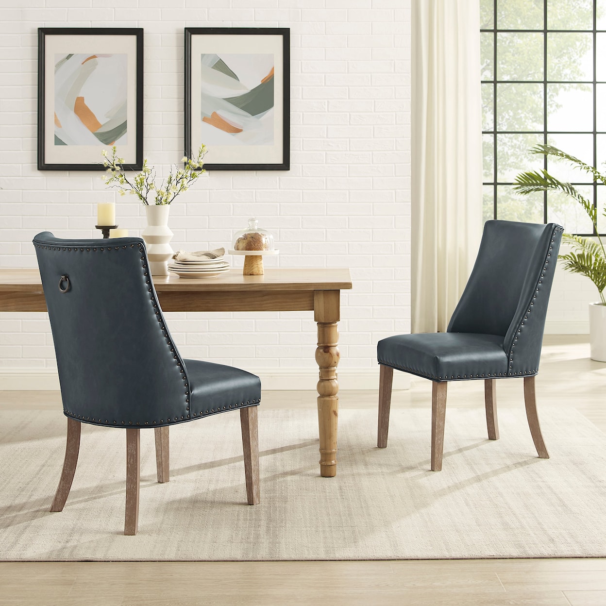 Powell Adler Dining Chair with Faux Leather Upholstery