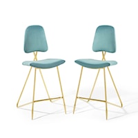 Velvet Bar Stool - Set of 2