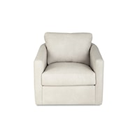 Transitional Swivel Accent Chair with Sloped Arms