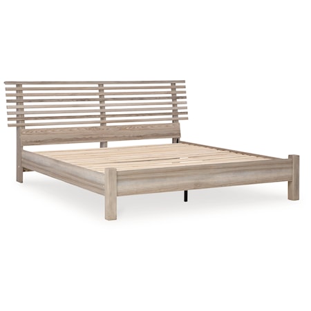 King Slat Panel Bed