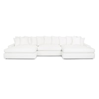 Transitional 3-Piece Sectional Sofa with Loose Pillows