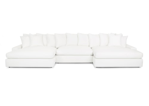 Transitional 3-Piece Sectional Sofa with Loose Pillows