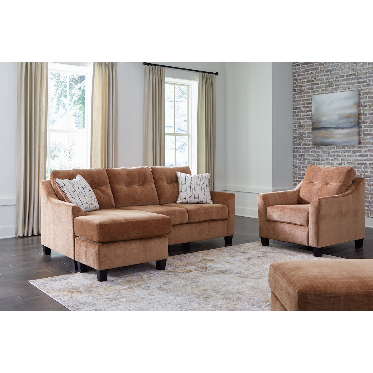 Benchcraft Amity Bay Sofa Chaise, Chair, and Ottoman
