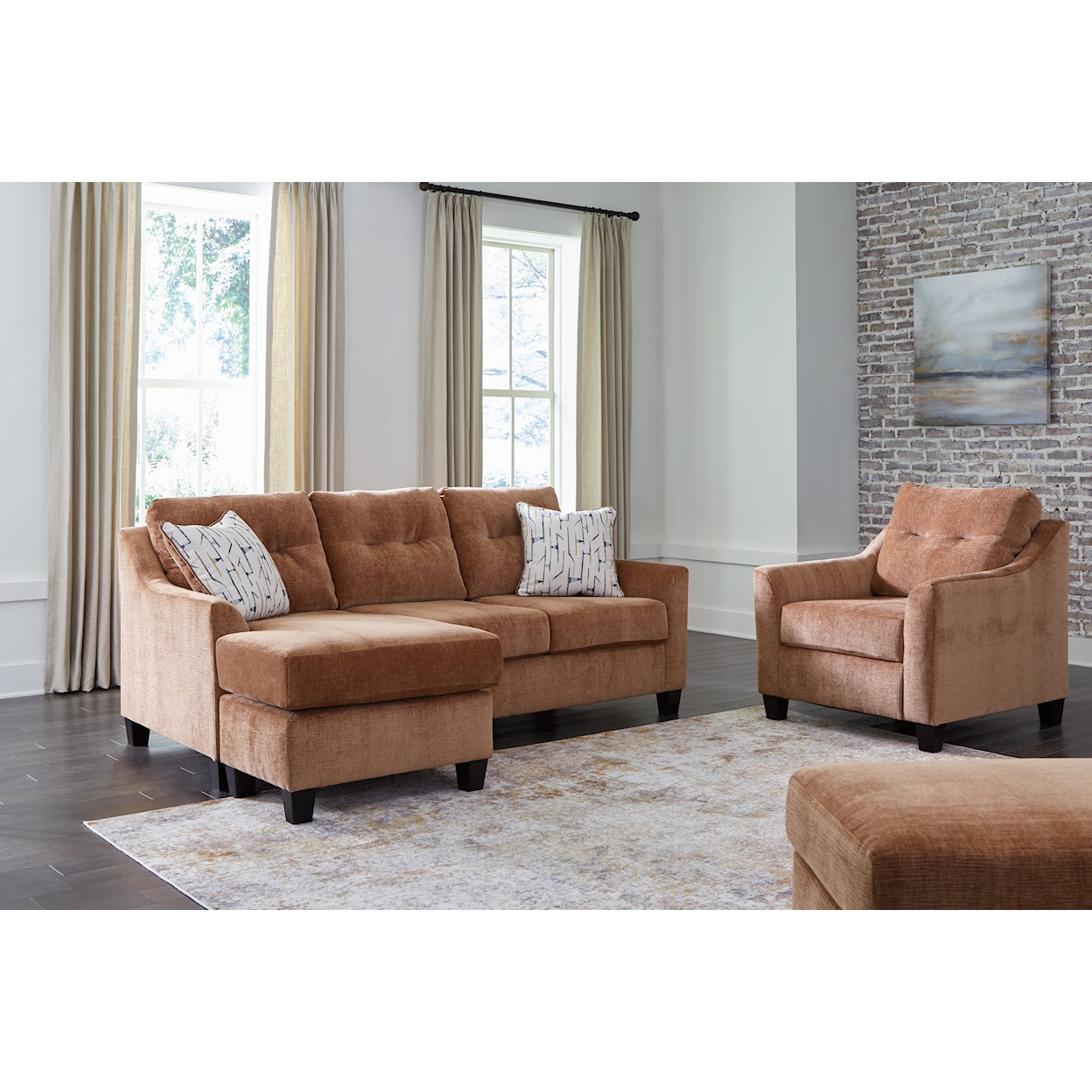 Ashley Furniture Benchcraft Amity Bay Sofa Chaise, Chair, and Ottoman