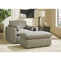 Contemporary Oversized Chair and Ottoman