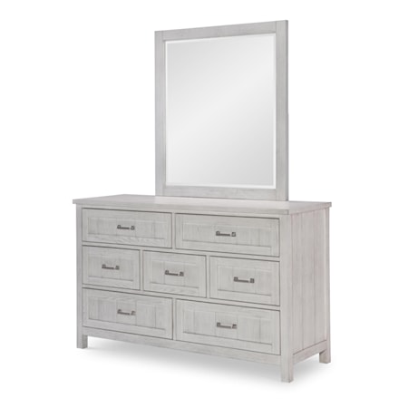 Dresser and Mirror Set