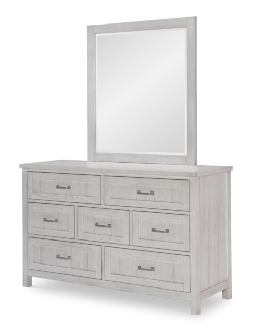 Transitional Dresser and Mirror Set