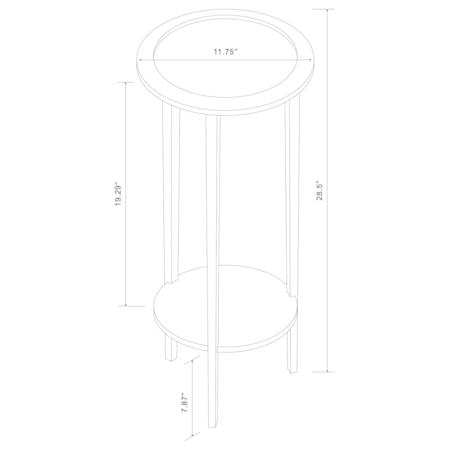 Kirk 1-shelf Wood Plant Stand Side Table