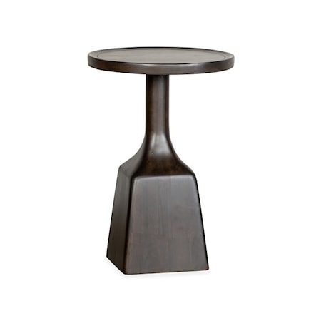 Dark Round Pedestal Accent Table