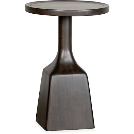 Dark Round Pedestal Accent Table