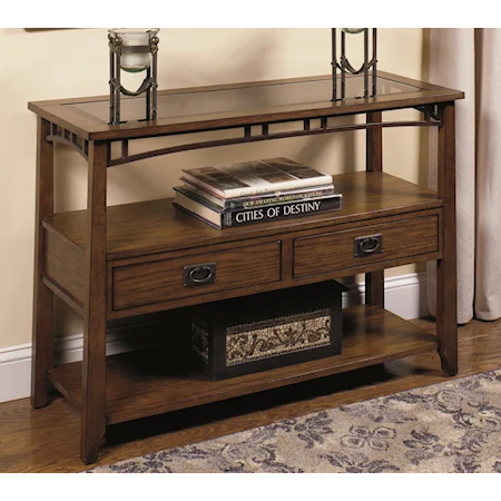 Transitional Console Table with Open Shelving