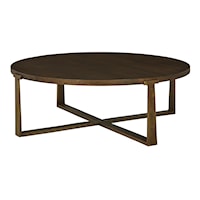 Contemporary Round Metal/Wood Coffee Table