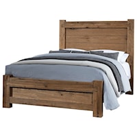 Rustic California King Low Profile Bed