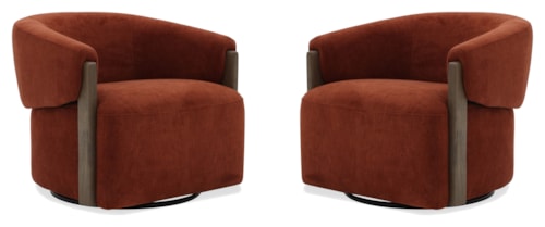 Mid-Century Modern Swivel Accent Chair (Set of 2)