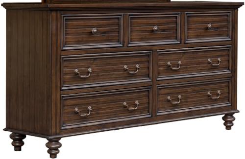 Transitional 7-Drawer Dresser with Felt-Lined Top Drawers