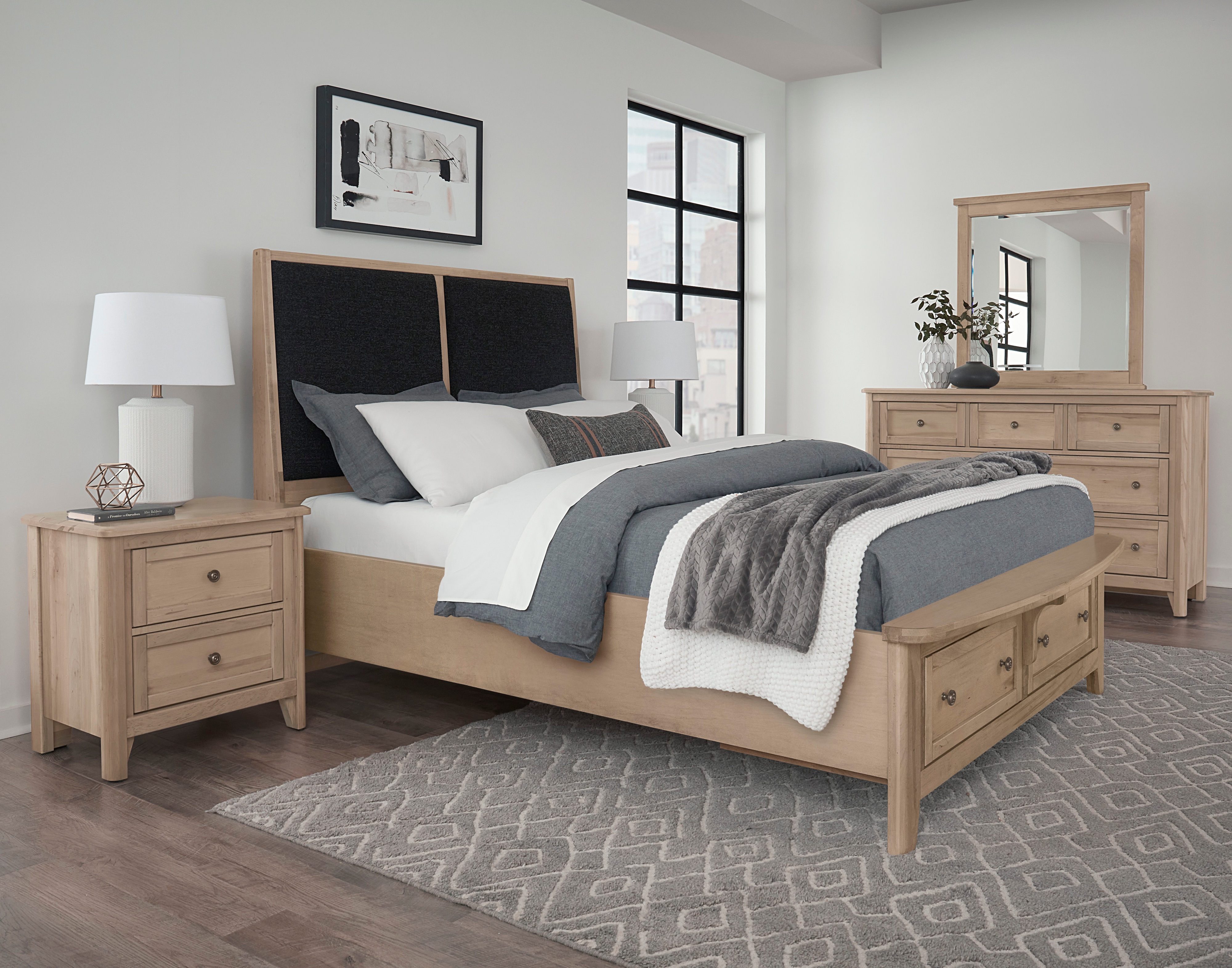 Vaughan Bassett Woodbridge King Upholstered Storage Bed