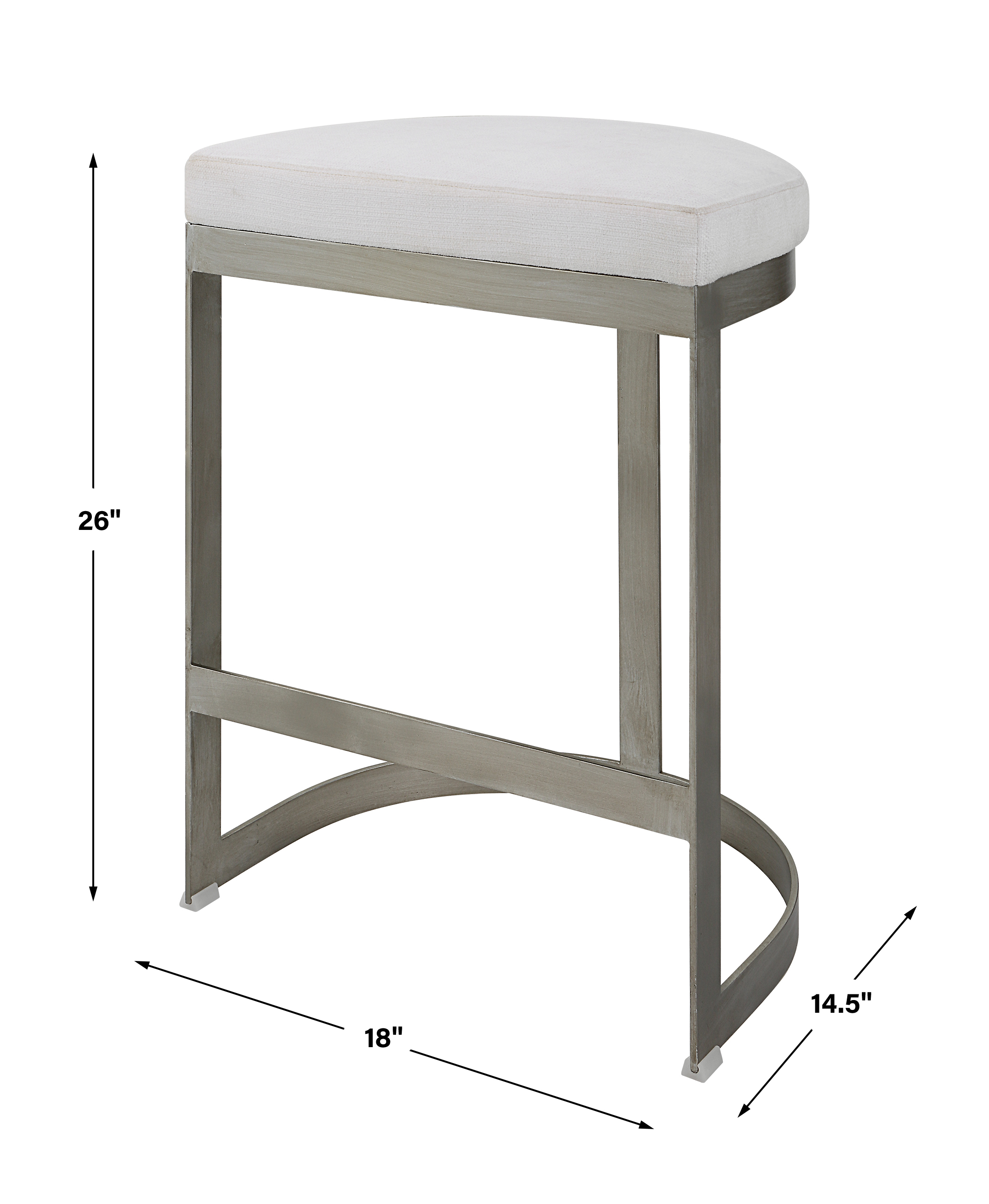 Uttermost Ivanna Ivanna Backless Silver Counter Stool