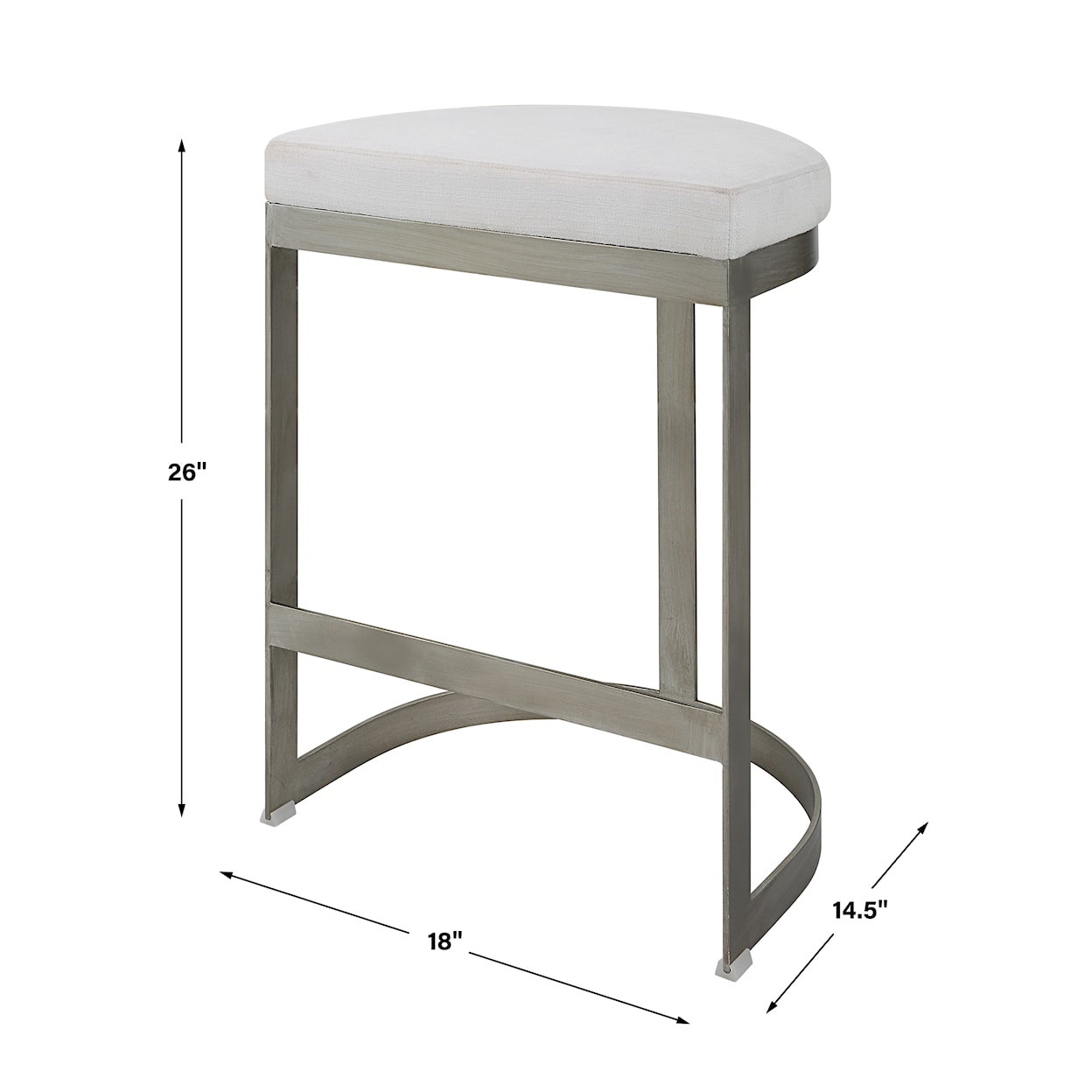 Uttermost Ivanna Ivanna Backless Silver Counter Stool