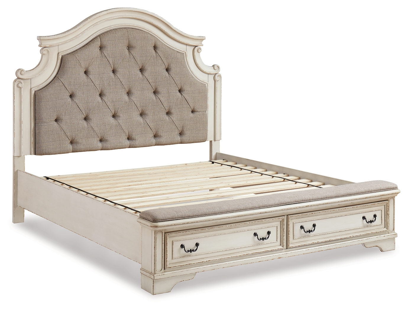 California King Upholstered Storage Bed